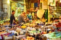 Green grocers in La Vucciria, the famous Market, Palermo Sicily, Italy